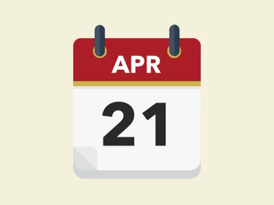 Calendar icon showing 21st April