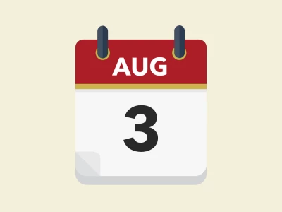 Calendar icon showing 3rd August