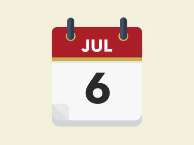 Calendar icon showing 6th July