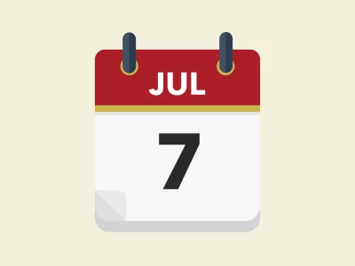 Calendar icon showing 7th July