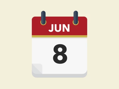 Calendar icon showing 8th June