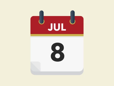 Calendar icon showing 8th July