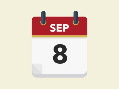 Calendar icon showing 8th September