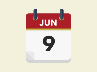 Calendar icon showing 9th June