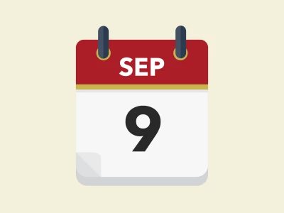 Calendar icon showing 9th September