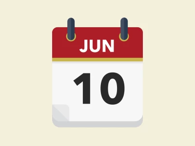 Calendar icon showing 10th June