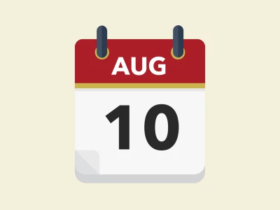 Calendar icon showing 10th August