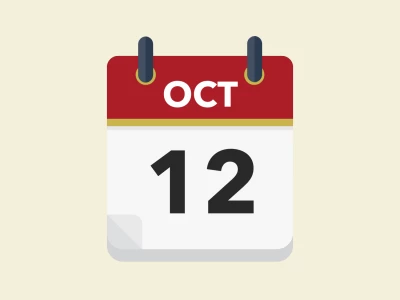 Calendar icon showing 12th October