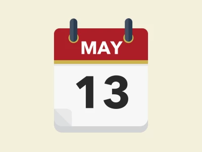 Calendar icon showing 13th May