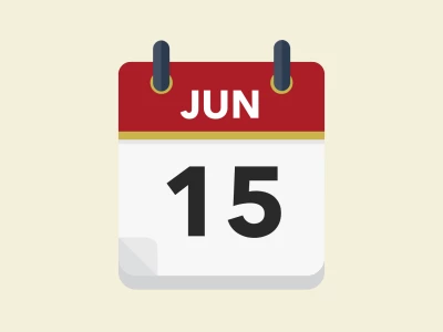 Calendar icon showing 15th June