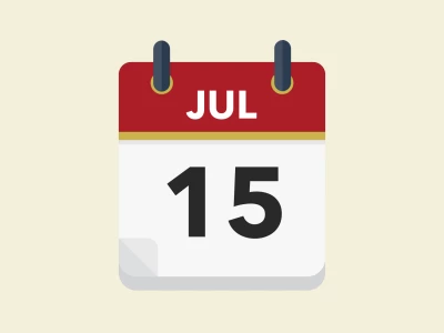 Calendar icon showing 15th July