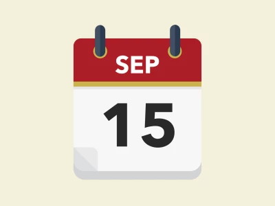 Calendar icon showing 15th September