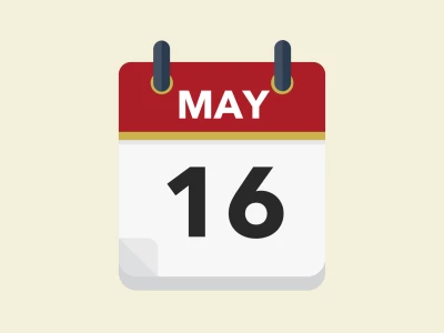 Calendar icon showing 16th May