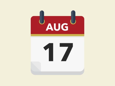 Calendar icon showing 17th August
