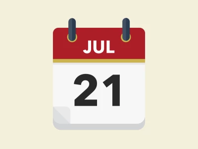 Calendar icon showing 21st July