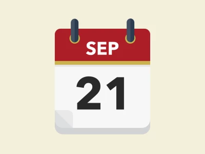 Calendar icon showing 21st September