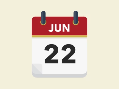 Calendar icon showing 22nd June