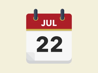 Calendar icon showing 22nd July