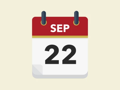 Calendar icon showing 22nd September