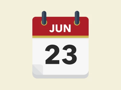 Calendar icon showing 23rd June