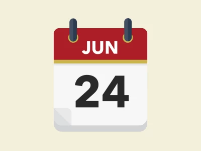 Calendar icon showing 24th June