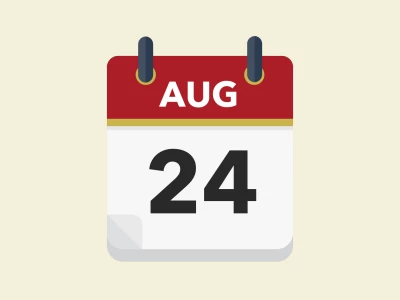 Calendar icon showing 24th August