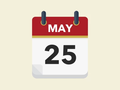 Calendar icon showing 25th May