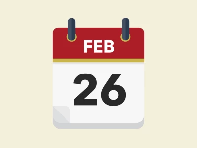 Calendar icon showing 26th February