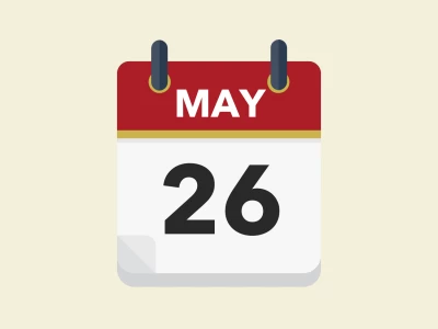 Calendar icon showing 26th May
