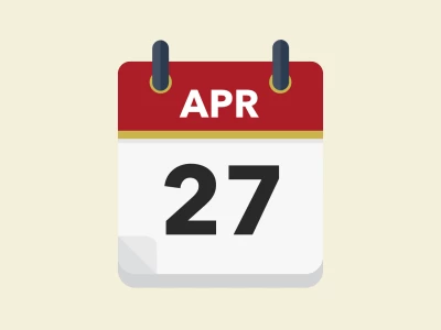 Calendar icon showing 27th April