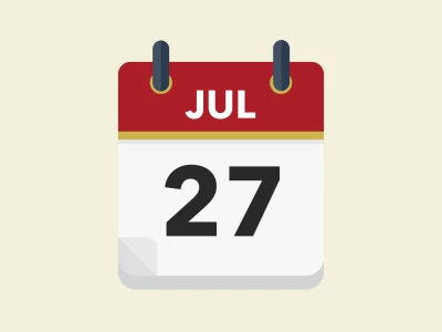 Calendar icon showing 27th July