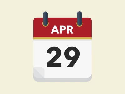 Calendar icon showing 29th April