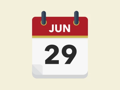 Calendar icon showing 29th June