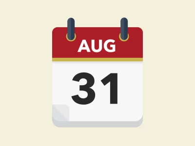 Calendar icon showing 31st August