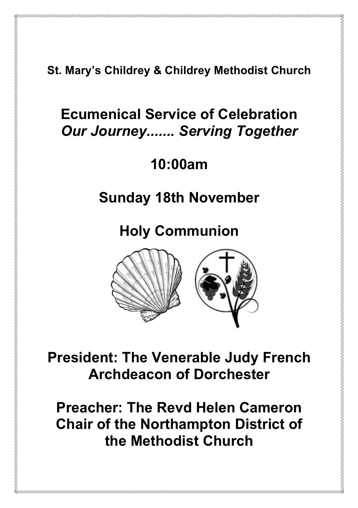 Poster for ecumenical service at S- Marys