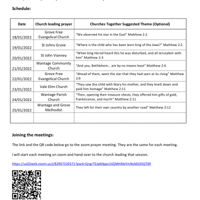 WGCP Week of Prayer for Christian Unity 2022 Schedule